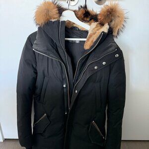 Mackage Edward Parka – Black w/ Removable Fur Hood & Trim – Size 38
